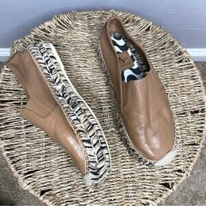 AQUATALIA Leather Platform Espadrilles Womens 6 Boho Indie Scandi Coastal Travel